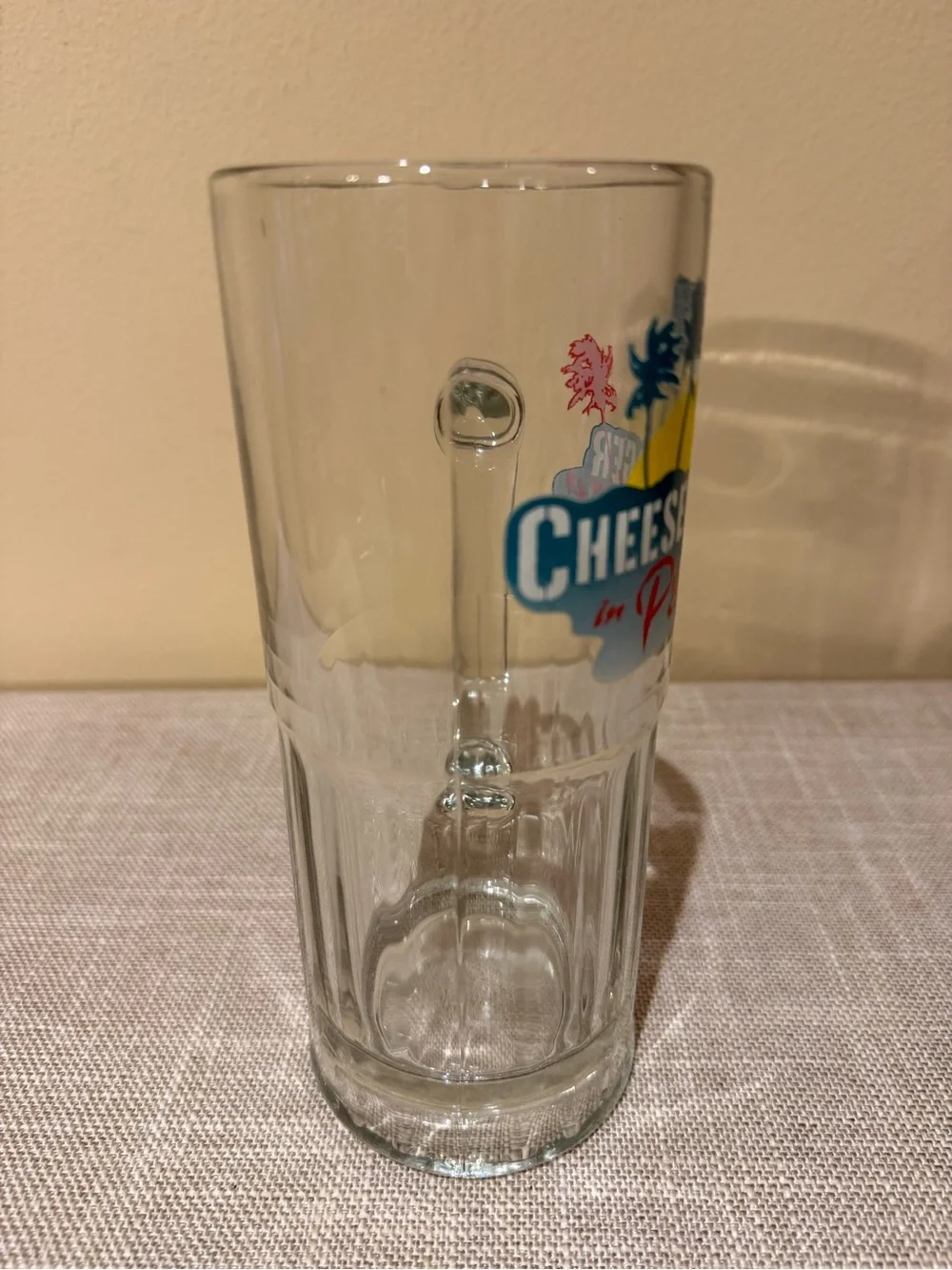 Vintage Cheeseburger in Paradise Glass Beer Mug Stein Heavy Base